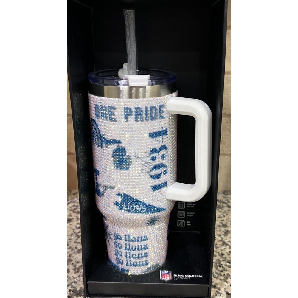 New Tumbler NFL Bling Colossal Tumbler 46oz Detroit Lions